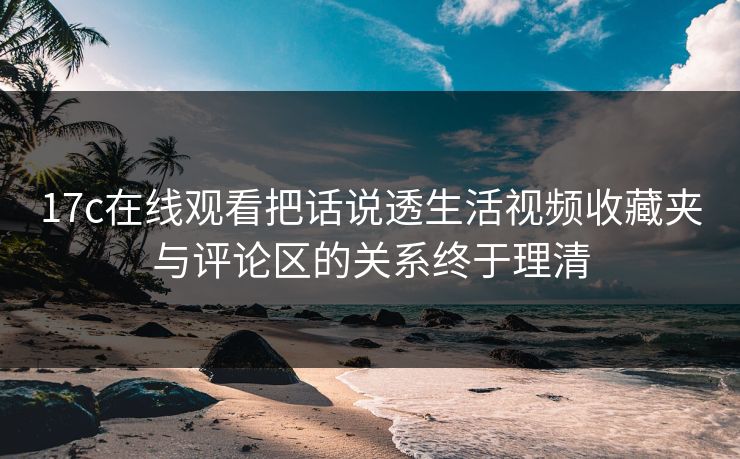 17c在线观看把话说透生活视频收藏夹与评论区的关系终于理清